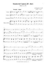Náhled not [1] - Corelli Arcangelo (1653 - 1713) - Sonata da Camera - op. 2, č. 5, B dur