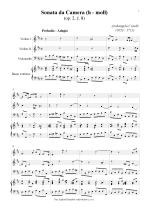 Náhled not [1] - Corelli Arcangelo (1653 - 1713) - Sonata da Camera - op. 2, č. 8, h moll