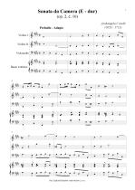 Náhled not [1] - Corelli Arcangelo (1653 - 1713) - Sonata da Camera - op. 2, č. 10, E dur