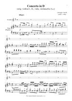 Náhled not [1] - Torelli Giuseppe (1658 - 1709) - Concerto in D (klavírní výtah)