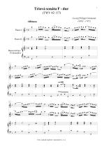 Náhled not [1] - Telemann Georg Philipp (1681 - 1767) - Triová sonáta F - dur (TWV 42 : F7)