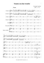 Náhled not [1] - Jacchini Giuseppe Maria (1667 - 1727) - Sonata con due trombe (in D)