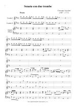 Náhled not [1] - Jacchini Giuseppe Maria (1667 - 1727) - Sonata con due trombe (in D) klav. výtah