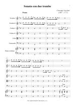 Náhled not [1] - Jacchini Giuseppe Maria (1667 - 1727) - Sonata con due trombe (in B) - transpozice