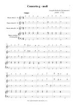 Náhled not [1] - Boismortier Joseph Bodin de (1689 - 1755) - Concerto g - moll, op. 15, č. 6 (orig. flauto traverso I., II., III., IV., V.)