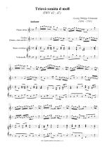 Náhled not [1] - Telemann Georg Philipp (1681 - 1767) - Trio Sonata in D minor (TWV 42 : d7)