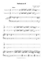 Náhled not [1] - Jacchini Giuseppe Maria (1667 - 1727) - Sinfonia in B (transpozice + klav. výtah)