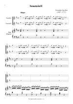 Náhled not [1] - Jacchini Giuseppe Maria (1667 - 1727) - Sonata in D (klav. výtah)