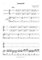 Náhled not [1] - Jacchini Giuseppe Maria (1667 - 1727) - Sonata in B (transpozice + klav. výtah)