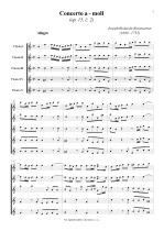 Náhled not [1] - Boismortier Joseph Bodin de (1689 - 1755) - Concerto a - moll (op. 15/2)