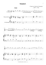 Náhled not [1] - Geminiani Francesco Xaverio (1687 - 1762) - Three Sonatas