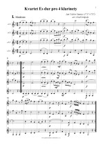 Náhled not [1] - Stamic Jan Václav (1717 - 1757) - Kvartet Es dur pro 4 klarinety (arr. Emil Drápela)