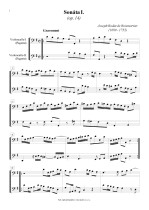 Náhled not [1] - Boismortier Joseph Bodin de (1689 - 1755) - Six sonates (op. 14/1-3)