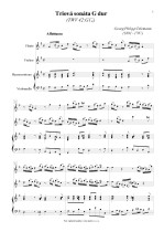 Náhled not [1] - Telemann Georg Philipp (1681 - 1767) - Triová sonáta G dur (TWV 42:G12)