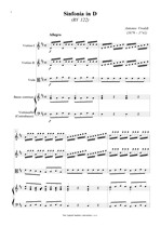 Náhled not [1] - Vivaldi Antonio (1678 - 1741) - Sinfonia in D (RV 122)