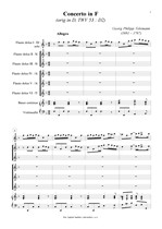 Náhled not [1] - Telemann Georg Philipp (1681 - 1767) - Concerto in F (TWV 53 : D2) - arrangement