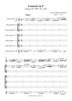 Náhled not [1] - Telemann Georg Philipp (1681 - 1767) - Concerto in F (TWV 53 : D2) - arrangement