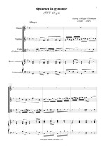 Náhled not [1] - Telemann Georg Philipp (1681 - 1767) - Quartet in G minor