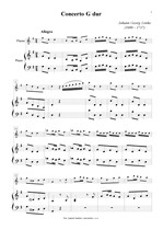 Náhled not [1] - Linike Johann Georg (1680 - 1737) - Concerto G dur (klav. výtah)