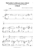 Náhled not [1] - Zapletal Petr (*1965) - Malý písňový cyklus pro tenor a klavír na básně Jana Skácela a Oldřicha Mikuláška