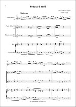 Náhled not [1] - Scarlatti Alessandro (1659 - 1725) - Sonata in D minor - arrangement