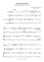 Náhled not [1] - Telemann Georg Philipp (1681 - 1767) - Triosonata in D minor (Esercizii Musici TWV 42 : d4)
