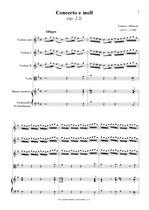 Náhled not [1] - Albinoni Tomaso (1671 - 1750) - Concerto e moll (op. 2/2)
