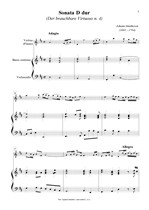Náhled not [1] - Mattheson Johann (1681 - 1764) - Sonata in D major (Der brauchbare Virtuoso n. 4)