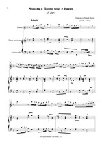 Náhled not [1] - Sarro Domenico Natale (1679 - 1744) - Sonata a flauto solo e basso (Biblioteca Palatina 23)