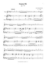 Náhled not [1] - Braun Jean Daniel (? - 1740) - Sonata III. op.7/3